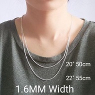 1.6mm意大利S925純銀方扣批角十字鏈項鍊萬字頸鏈男女通用 素銀款 原銀色  Italy 925 silverTracy diamond cut cable chain necklace🔴不議價💰