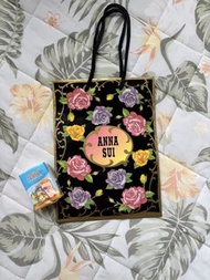 Anna Sui 黑色玫瑰花手提袋