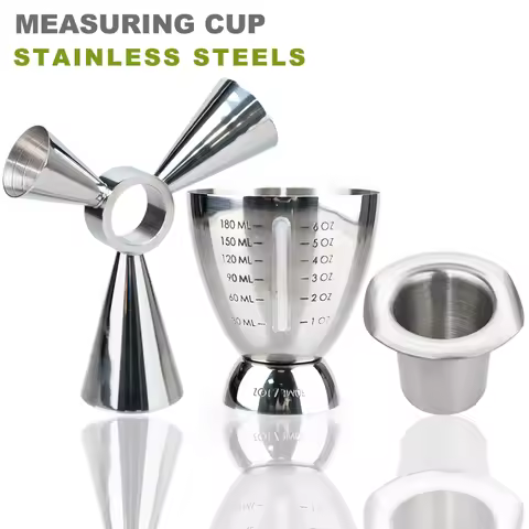 Unique Stainless Steel Double Jigger for Bartending Cocktail Jigger Cocktail Measuring Cup Shot Meas