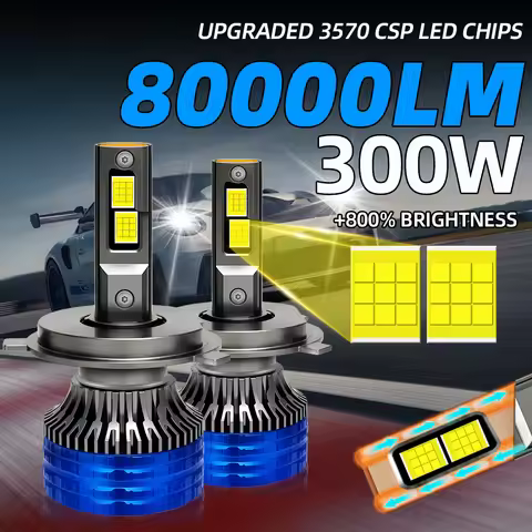 1Pair 300W 80000LM H7 H4 LED Headlight High Power Canbus H11 H1 H8 H9 9005 HB3 9006 HB4 Turbo Lamp 6