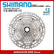 Shimano DEORE M6100 Cassette 12 Speed Mountain Bike CS-M6100-12 Sprocke 10-51T for Micro Spline Hub 