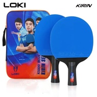 ต้นฉบับ LOKI K5000ไม้ปิงปอง ITTF อนุมัติชุดปิงปอง (2แร็กเกต1เคส2ลูก) พร้อมยาง RXTON1 Spnge สีน้ำเงิน