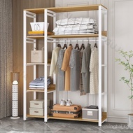 【In stock】GSF Wardrobe Clothes Rack Hanger Rack Floor Standing Household Bedroom Simple Double-layer Open Wardrobe TLGT