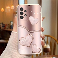 Perforated Edged Metal Texture Love Pearl Painted Anti-Drop Phone Case Compatible With Samsung S23, 