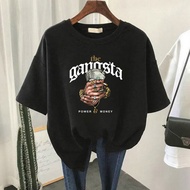 street hip-hop girl trend T-shirt loose top Korean style trend T-shirt female