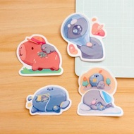 【防水貼紙】水豚出遊, 望遠鏡, 隕石, 夢境 | Peachtober 2023