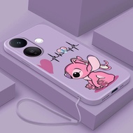 Vivo V60 Lite VIVO V60Lite Cute Frosted Rubber Soft Case Mobile Shell Disney Stitch Cover