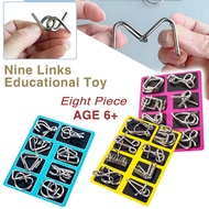 8pcs Intelligence Knot Metal Puzzle Baffling puzzle Games Baby Teaching 6+