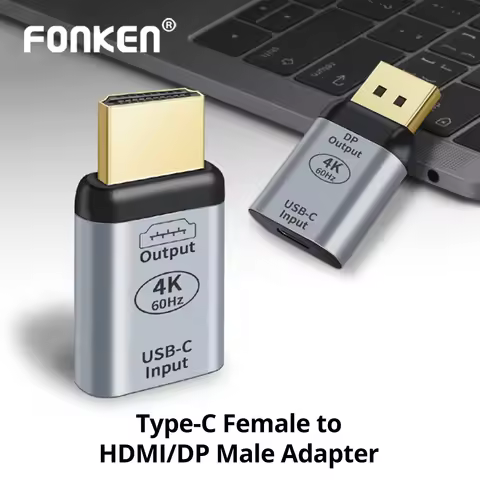 USB-C to DP/HDMI-compatible Adapter 4K60Hz Audio Video Converter for Mac Mobile TV Monitor USB C Fem