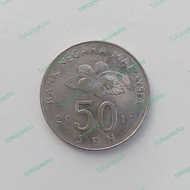 Uang Koin Malaysia 50 Sen Seri Lama Wau dan Gedung