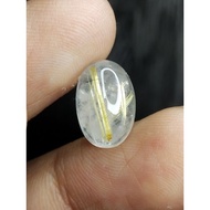 Golden Rutilated Quartznatural 13 x 9 x 6.5 mm 6.1 Ct Gold Hair Amethyst Oval Cabochon Code 1335