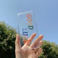 【來圖客製】GOOD LUCK英文手機殼適用於iPhone13 Pro Max mini等