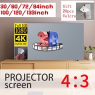 Kain Layar Proyektor Anti-light Ambient Screen Curtain 84 100 133 Inch Tirai Tiray Projector LCD Tem