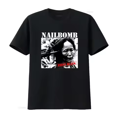 Nailbomb Point Blank T Shirt Bold Design for Fashion Forward Individuals vintage Washed Breathable d