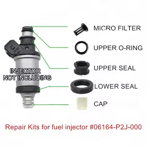 OEM 06164-P2A-000 Fuel Injectors Nozzle Kits Plastic Cap Micro Filter oring Seal For Honda Civic DEL