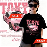 2026【220G 100%Cotton】NELLY COD TOKYO CAR Kids T-shirt Loose Round Neck Short, CAR Outfit for 3-14 Yr
