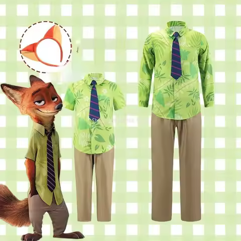 New Zootopia Nick Fox Clothes Coswear Children's Boys Performance Costumes Adult Fox Nick
