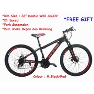 READY STOCK HTG 26"Bicycle MTB GEAR 21 Speed murah murah
