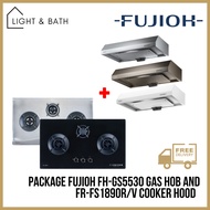 [BUNDLE] FUJIOH FH-GS5530 Gas Hob And FR-FS1890R/V 890MM Slim Cooker Hood