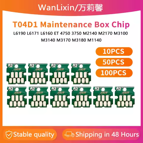 10-100pcs T04D1 Maintenance box Chip For Epson L6490 L4150 L6270 L6160 L6161 L6171 L6279 L6278 L6178