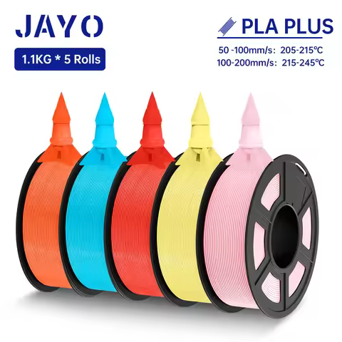 JAYO PLA + Filament 5 Rolls 1.75MM PLA plus 3D Printer Filament Neatly Wound for FDM Coloful 3D Prin