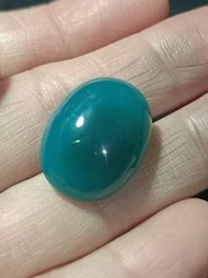 收藏超漂亮台灣藍寶印尼藍寶蛋面~玻璃質地海水藍附證書