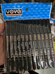 YOYA1101 หมึกดำ 12 ด้าม ปากกาเขียนซีดี 2 หัว 1101