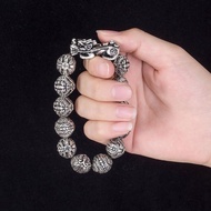 ((New Product) Sterling Silver Bracelet Six-Character Mantra Lucky Money Pixiu Bracelet Men's Birthd