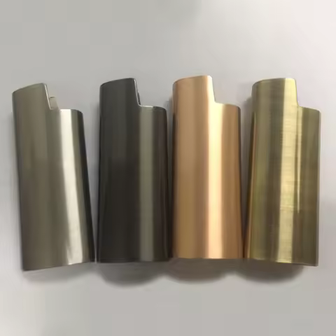 Fashion Reusable Metal Wire-drawing Outside Armor Cover For BIC J5 Explosion-Proof Gas Lighter Prote