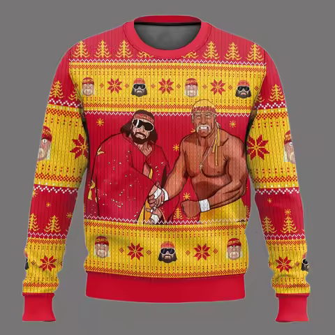 Macho Man & Hulk Hogan Mega Powers Ugly Christmas Sweater 2025 Men's Hoodie Pullover Winter Women's 