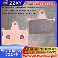 Rear Sintered Metal Brake Pads For HONDA Motorcycle CB 400 SFX/SFY/SF1/SF2/SF3 Superfour 1999-2003 V