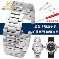 Suitable for Cartier Pasa Watch Strap PASHA Series Stainless Steel Strap Notch Stainless Steel Watch
