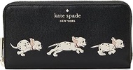 Kate Spade NY x Disney 101 Dalmations Puppies Large Leather Continental Wallet - Black / White, Multi, Continental