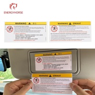 For Car Sun Visor Makeup Mirror Sticker Airbag Sticker Safety Warning Sticker Warning Board Stickers