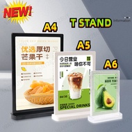 A4 A5 A6 Vertical Acrylic T L Stand Display Menu Product Portrait QR Code Screen Pay Photo Counter T