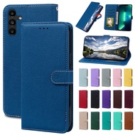 Macaron Color Leather Phone Case For Samsung Galaxy A55 A35 A25 A15 A05S Wallet Flip Cover With Card