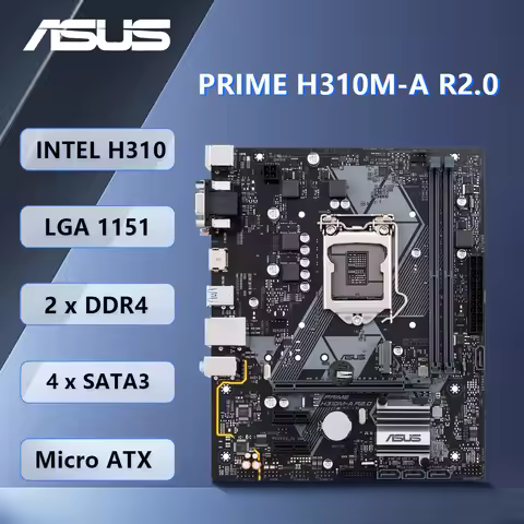 ASUS PRIME H310M-A R2.0 Motherboard LGA 1151 DDR4 64GB PCI-E 3.0 M.2 USB3.2 Micro ATX support For 10
