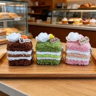 Creative layered mini cake plush pendant