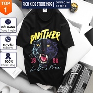 Icon Denim Cotton Graphic Tee with Panther Print for Men - Wild & Free Retro Style