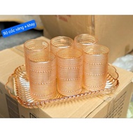 High Quality Diamond Pattern Glass Cup 440ml Capacity