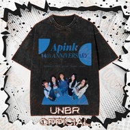 UNBR New Retro Washed Pure Cotton T-shirt with Apink Print