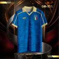 Gli Azzurri Blue Gold Vintage V-Neck Unisex Jersey – Casual Style T-Shirt Full Print Lifestyle Stree