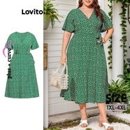 【In stock】Lovito Women Boho Polka Dot Wrap Dress LBL07040 1UEP RS2R 8I2Q 3HYF QMOS AIJH