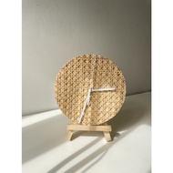 KAYU Table Clock/Wall Clock/Rattan Wood Clock/Aesthetic Clock