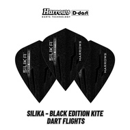 HARROWS DART FLIGHTS - STANDARD SILIKA BLACK EDITION KITE 100 MICRON DART FLIGHTS (SAYAP ARROW)