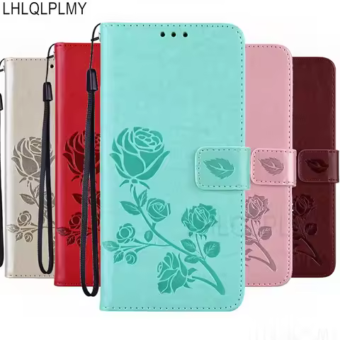 Rose Leather Wallet Flip Case For Xiaomi 14T Note 14S 14 Ultra Plus 5G Poco X7 F7 M7 M6 F6 Pro F9 C7