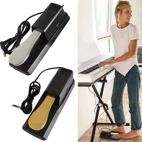 6.35mm Piano Keyboard Sustain Damper Pedal for Roland Korg Electric Piano E-Drum Electronic Organ Sy