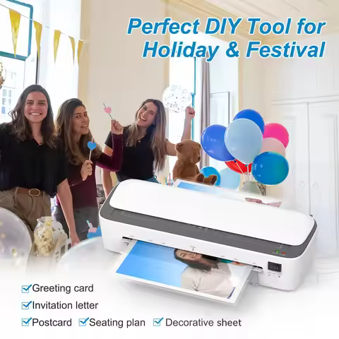 BISOFICE A4 Laminating Machine 9 inches Thermal Laminator Machine Desktop 6IN1 Multifunctional Hot a