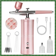 (CEUO) Super-Stable Airbrush Kit: 25 PSI Precision Airbrush for Nails Rechargeable Dual-Mode 0.3mm N