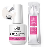 BORN PRETTY 6-in-1 Strong Nail Glue Gel Nail Polish Refills Transparent  Function Gel Thickness Rubb